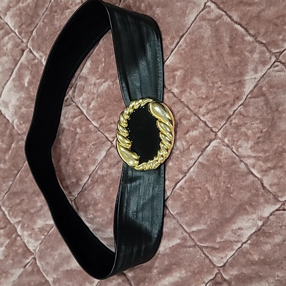 Vintage Black & Gold Buckle Belt